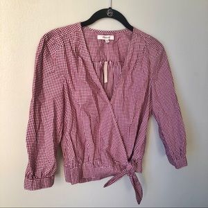 MADEWELL NWT Gingham Wrap Top